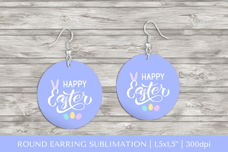 Easter earrings sublimation. Easter round earrings PNG 005