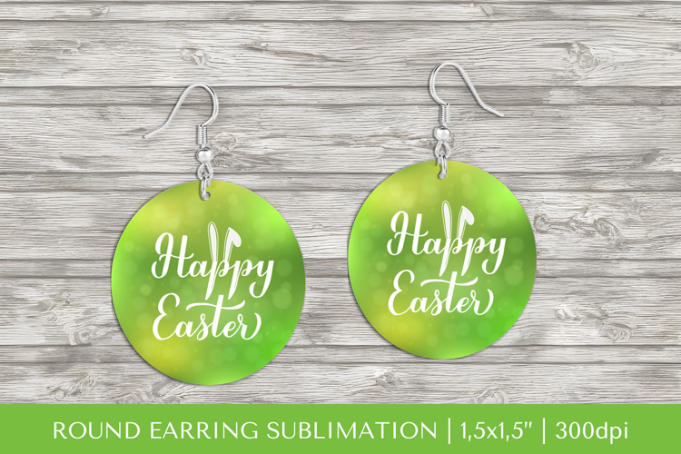 Easter earring sublimation. Easter round earrings PNG 033