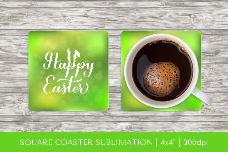 Happy Easter square coaster sublimation design 033