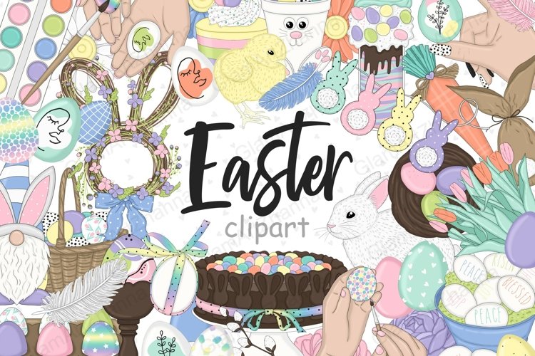 Easter Bright CLIPART Rabbit Clip Art Planner Stickers PNG (1754542 ...
