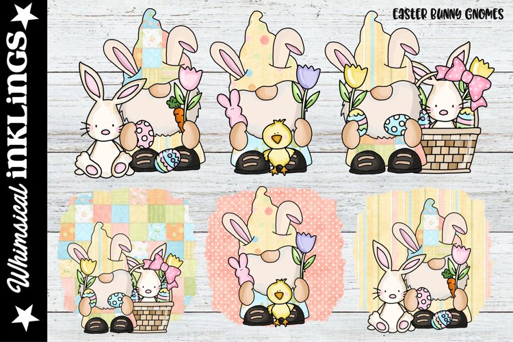 Easter Bunny Gnomes-Easter Basket Sublimation Clipart example image 1