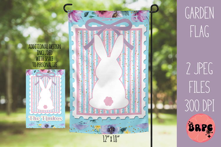 Coquette Bunny |Easter |12 x 18 Garden Flag Design JPEG