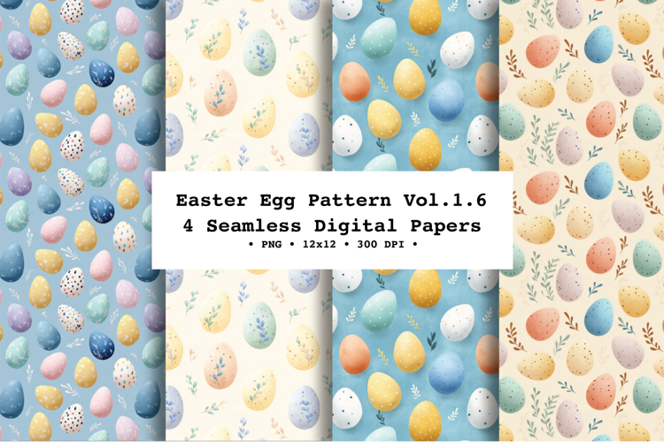 Easter Eggs Seamless Pattern Vol.1.6 - 4 PNG