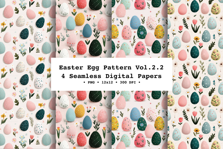 Easter Eggs Seamless Pattern Vol.2.2 - 4 PNG