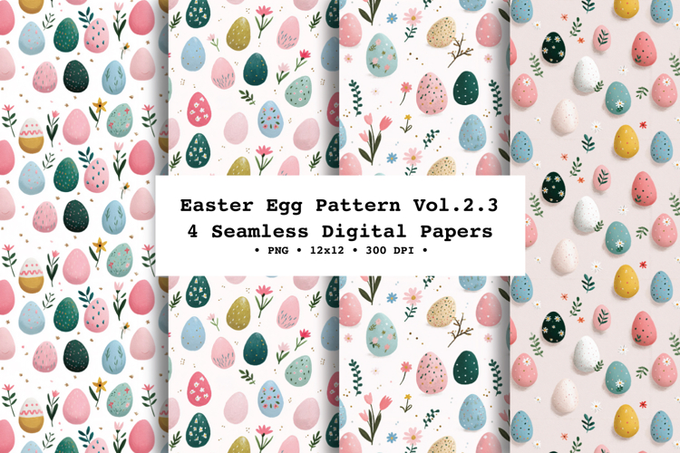 Easter Eggs Seamless Pattern Vol.2.3 - 4 PNG