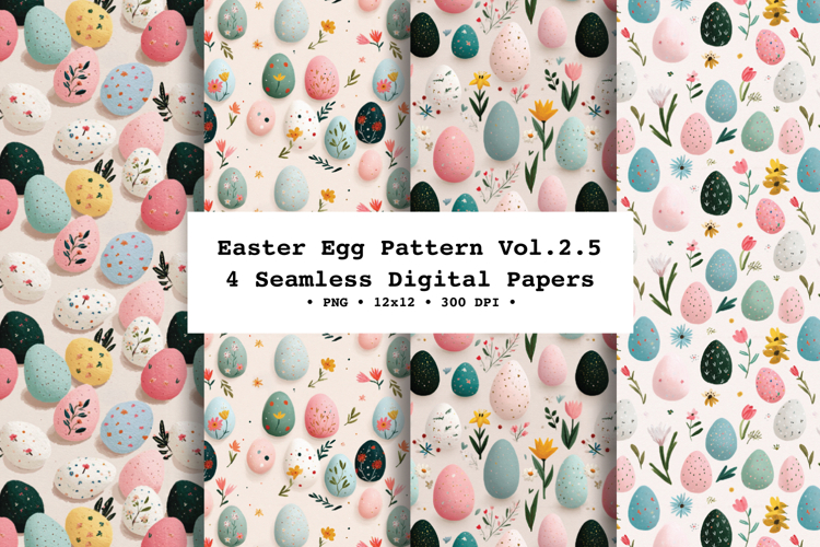 Easter Eggs Seamless Pattern Vol.2.5 - 4 PNG