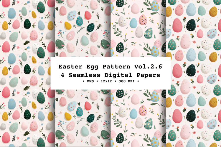Easter Eggs Seamless Pattern Vol.2.6 - 4 PNG