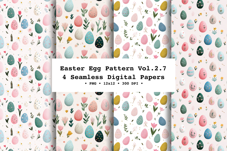 Easter Eggs Seamless Pattern Vol.2.7 - 4 PNG