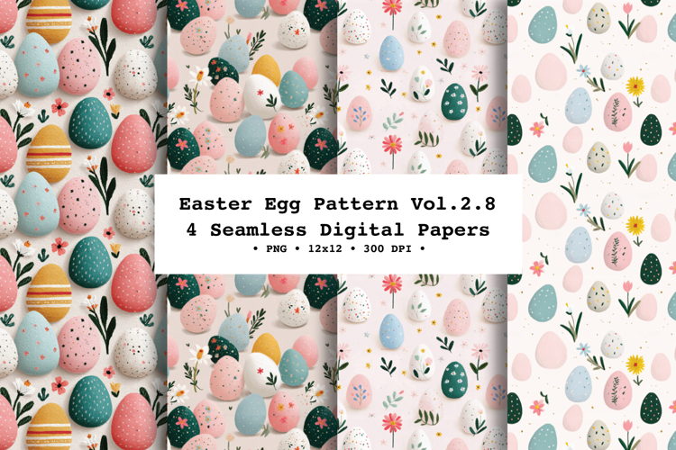 Easter Eggs Seamless Pattern Vol.2.8 - 4 PNG