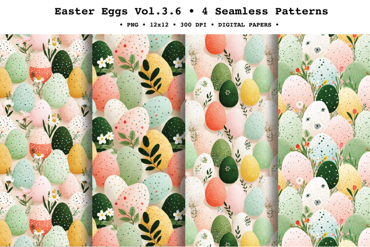 Easter Eggs Seamless Pattern Vol.3.6 - 4 PNG