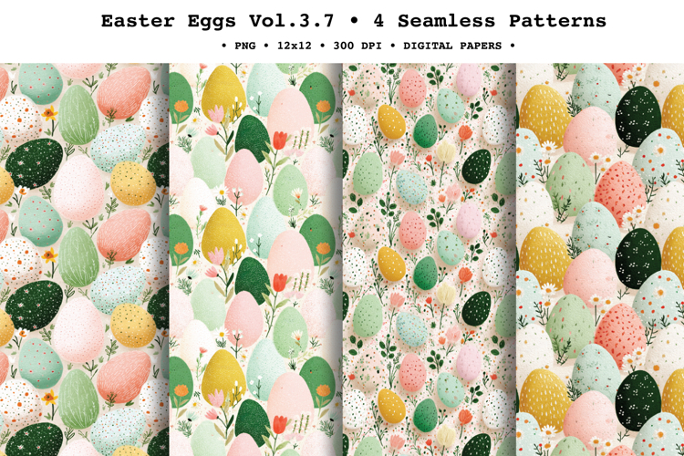 Easter Eggs Seamless Pattern Vol.3.7 - 4 PNG