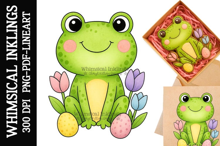 Easter Frog Sublimation Clipart