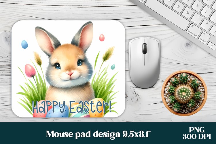 Cute Easter bunny flower mouse pad sublimation | Mousepad