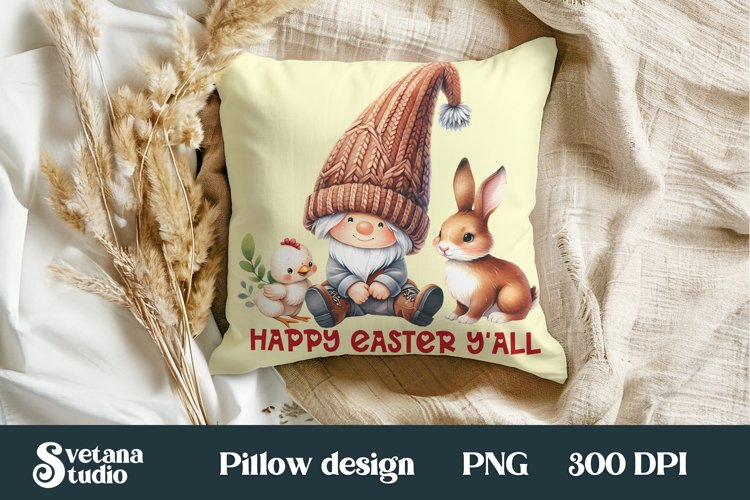 Easter gnome pillow | Easter gnome sublimation | Easter PNG