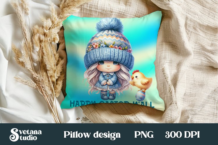 Easter gnome pillow | Easter gnome sublimation | Easter PNG