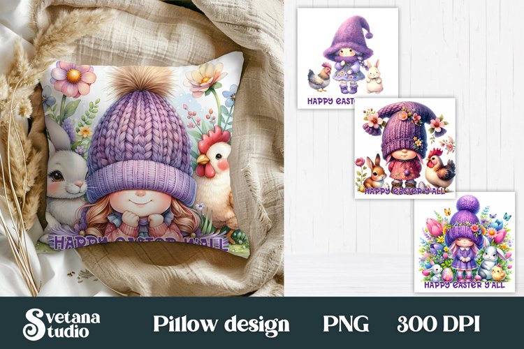 Easter gnome pillow | Easter gnome sublimation | Easter PNG