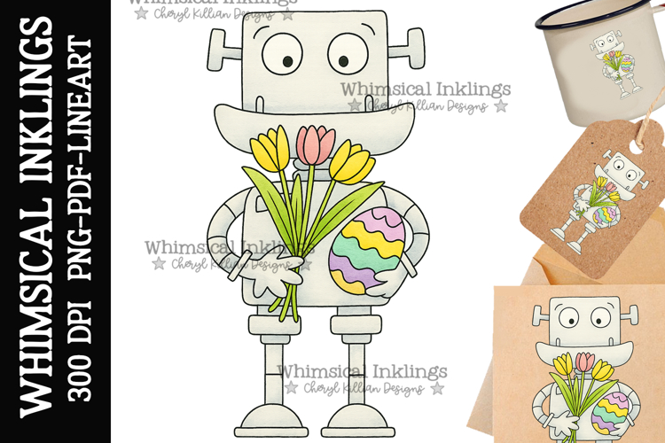 Easter Robot Sublimation Clipart
