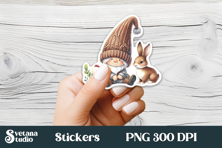 Cute gnome stickers | Printable Easter gnome stickers