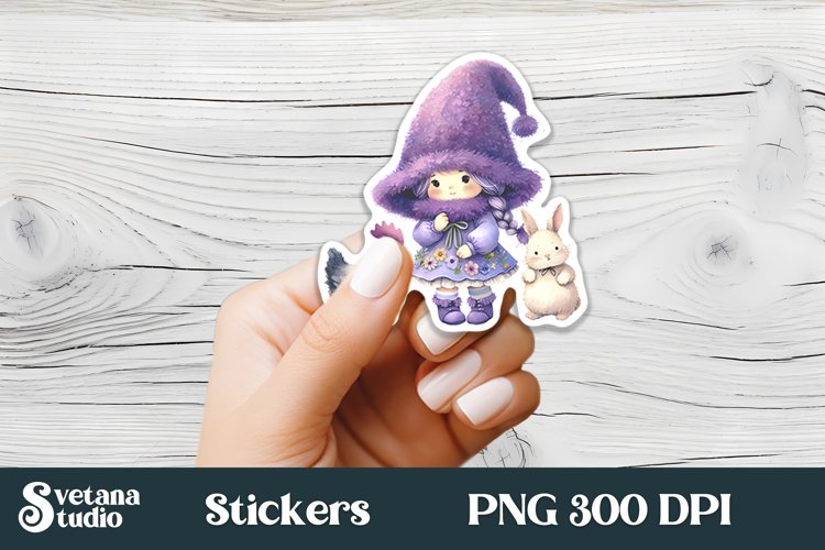 Cute gnome stickers | Printable Easter gnome stickers