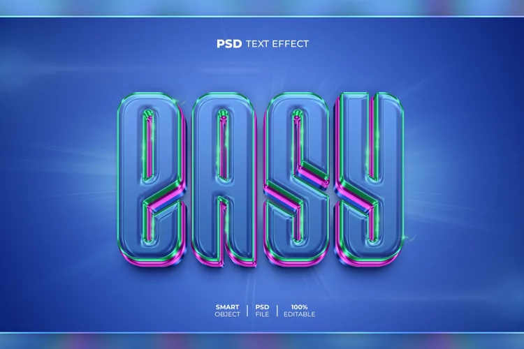 Easy 3D editable text effect