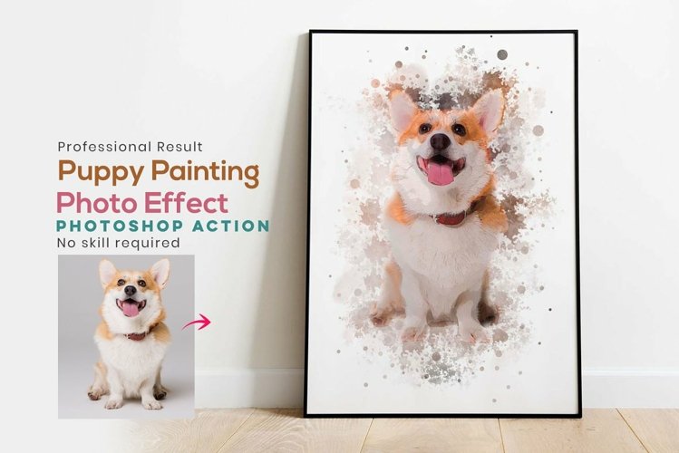 Puppy Painting Photoshop Action example image 1