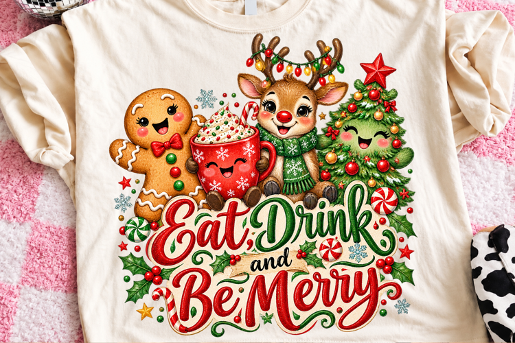 Eat Drink Be Merry Christmas PNG