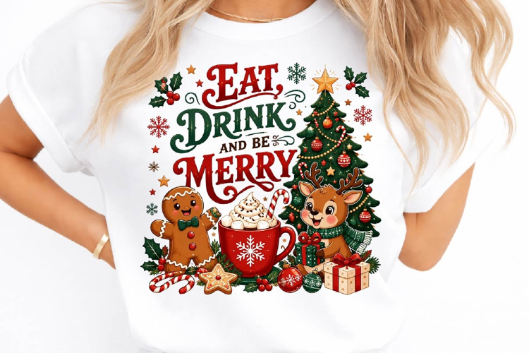 Eat Drink Be Merry Christmas PNG