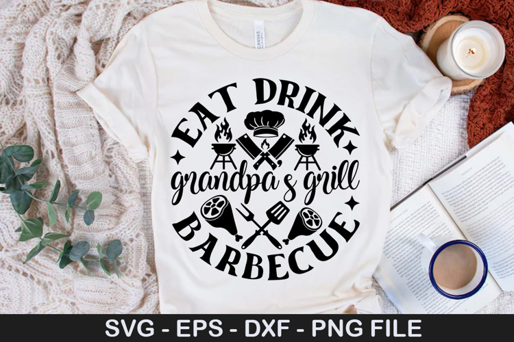 Eat drink grandpas grill barbecue - Barbecue SVG Design