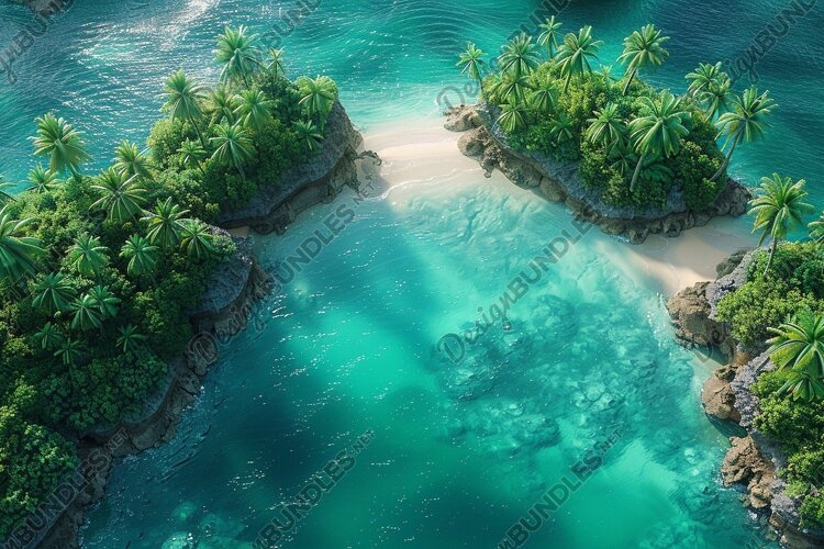 Aerial view turquoise ocean. Summer background. High photo example image 1
