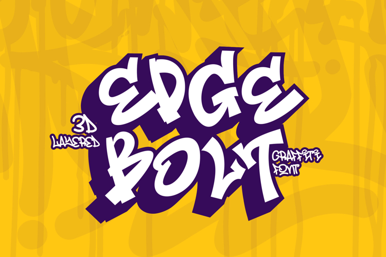 Edge Bolt - A Thin 3D Layered Graffiti Font example image 1