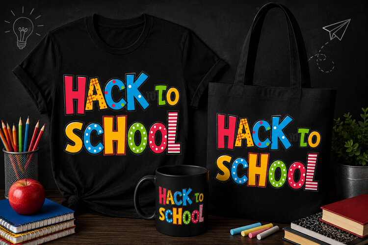 Hack to School PNG, Colorful Back to School Clipart Design example image 1