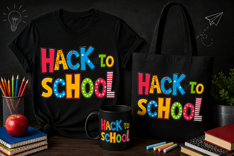 Hack to School PNG, Colorful Back to School Clipart Design