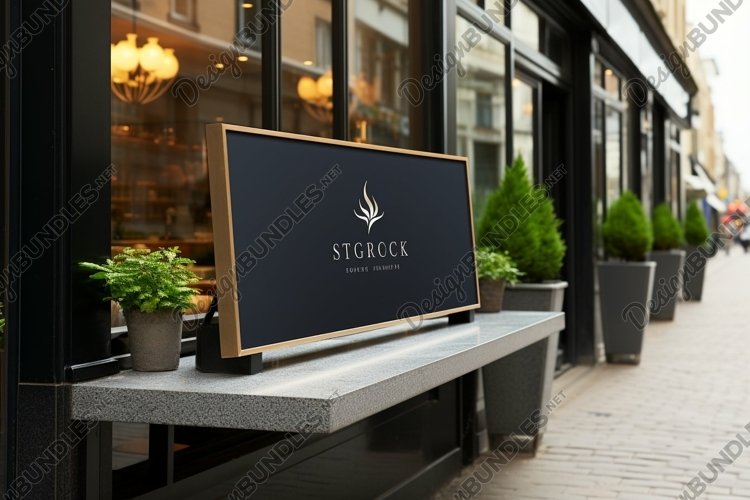 Sign Board Mockup on Building Wall