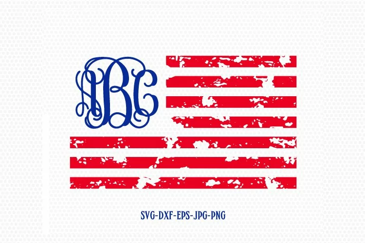 American flag distressed svg, usa monogram flag svg, Fourth of July SVG, 4th of July Svg, Patriotic SVG, Cricut, Silhouette Cut File svg dxf