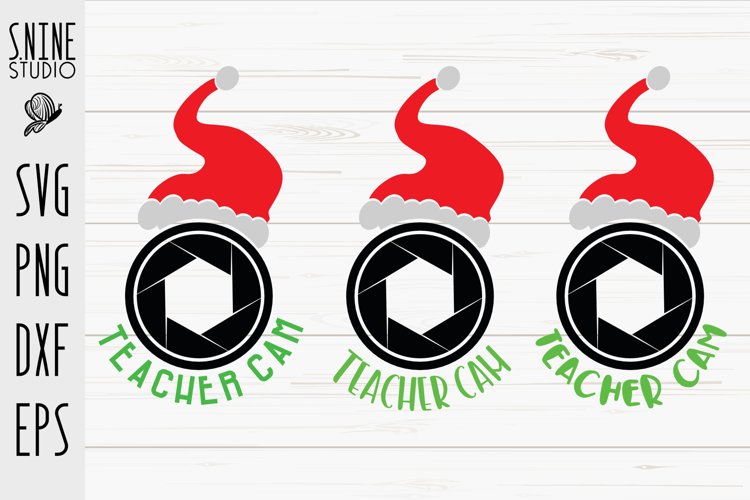 Teacher Cam Christmas SVG Cut File example image 1