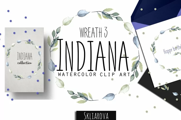"Indiana". Blue roses Wreath #3