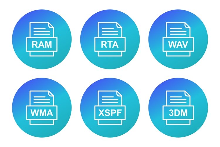 Set Of File Formats Icons