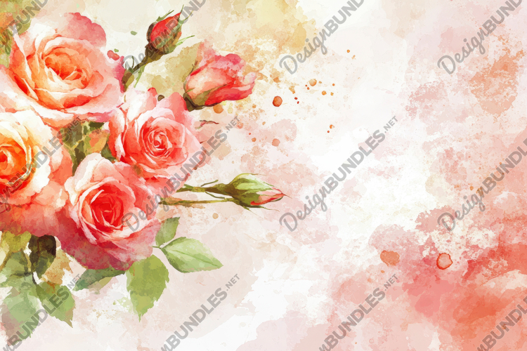 Watercolor Flowers Background Wallpaper example image 1