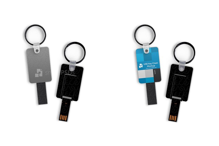 USB Stick Keyring Design Mockup