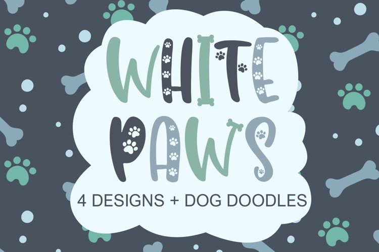 White Paws - 4 Designs With Bonus Doodles example image 1