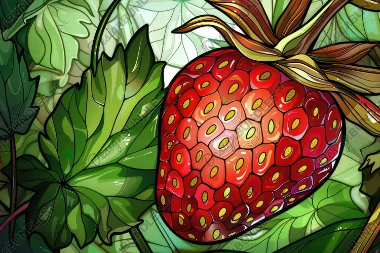 Sweet Strawberry Artwork Background Wallpaper