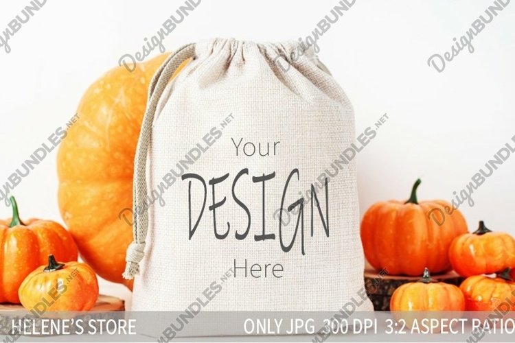 Thanksgiving day gift sack Mockup | Blank Gift Bag Mock up