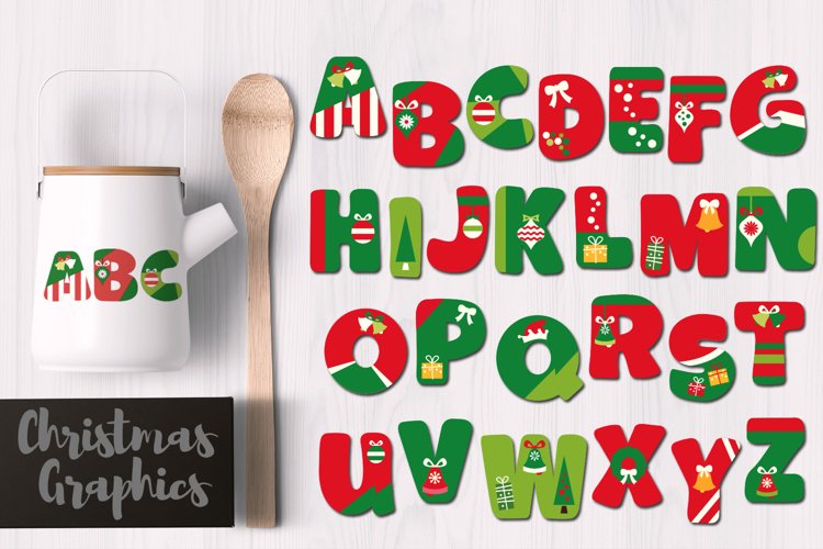 Christmas Alphabet Letters Graphics example image 1
