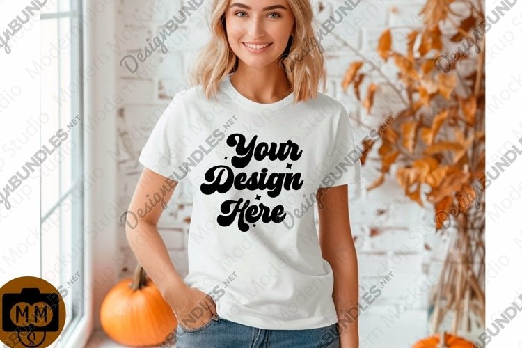 White Tshirt Mockup Image 13