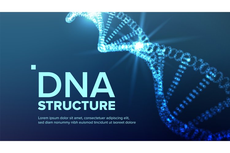 Dna Structure Vector. Futuristic Code. Biotechnology