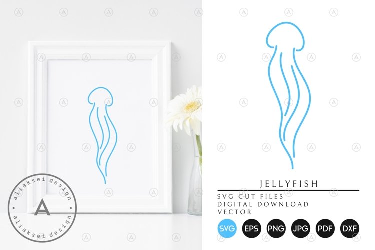 Jellyfish | Outline Style SVG example image 1