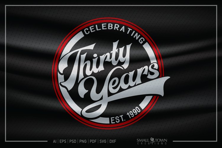 30 years, 1990, Thirty Years svg, 30th, PRINT, CUT, DESIGN example image 1