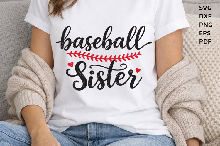 Baseball Sister SVG | Sports Sister Shirt Design | Cut File