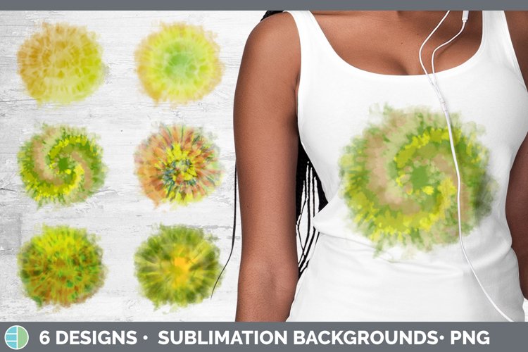 Bundle of six yellow tie dye grunge sublimation backgrounds.