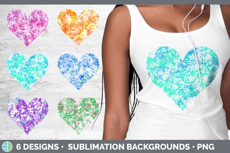 Tie Dye Hearts Clipart